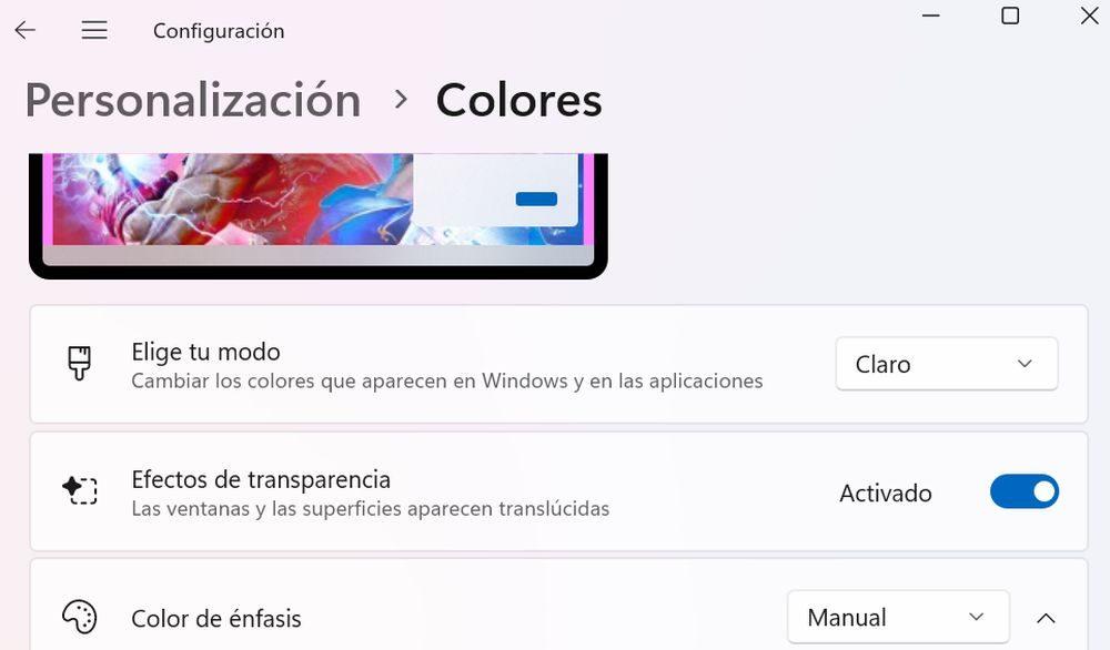 personalización colores windows 10