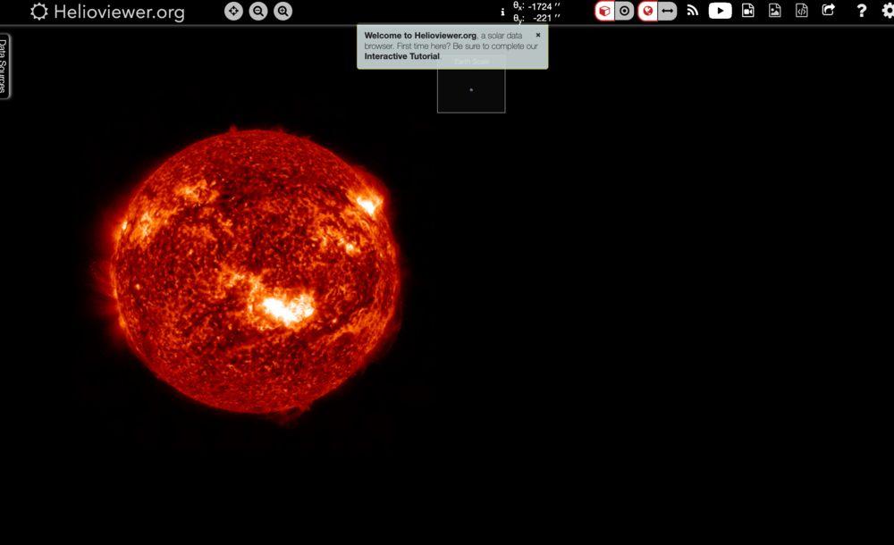 imagen del sol en helioviewer