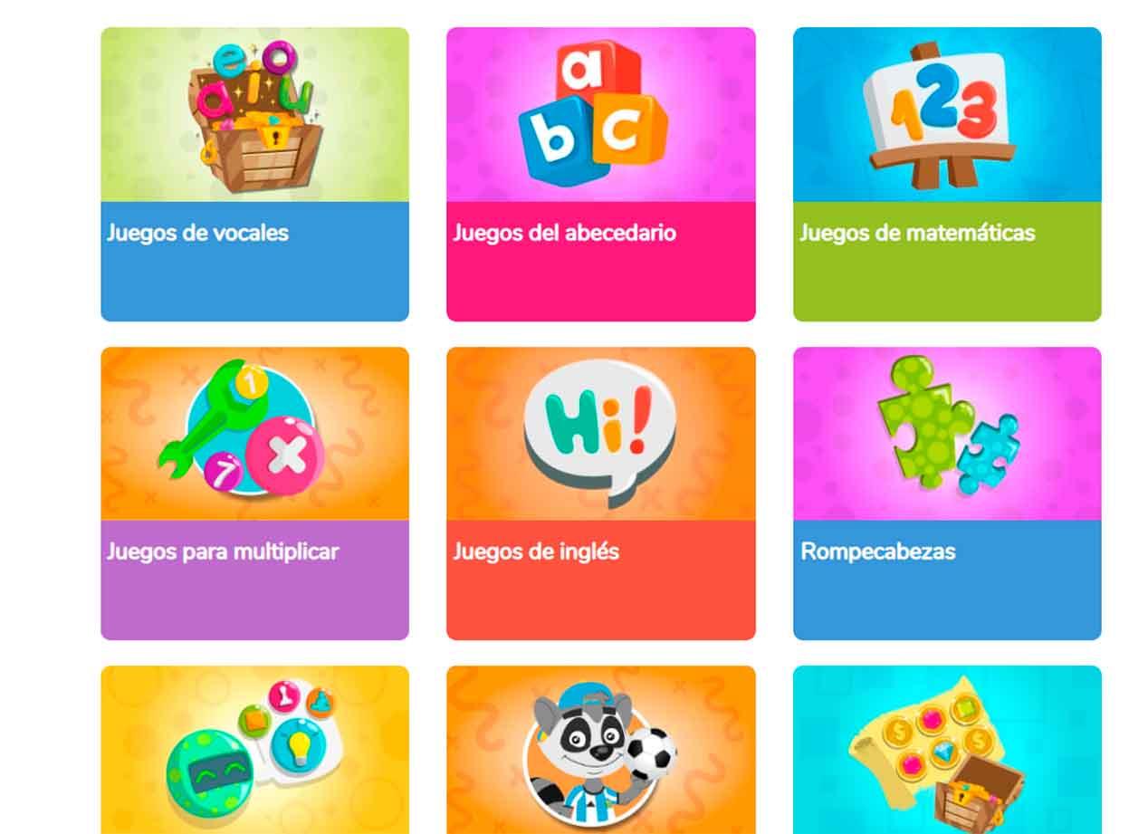 Pequered: portal de juegos infantiles gratis online