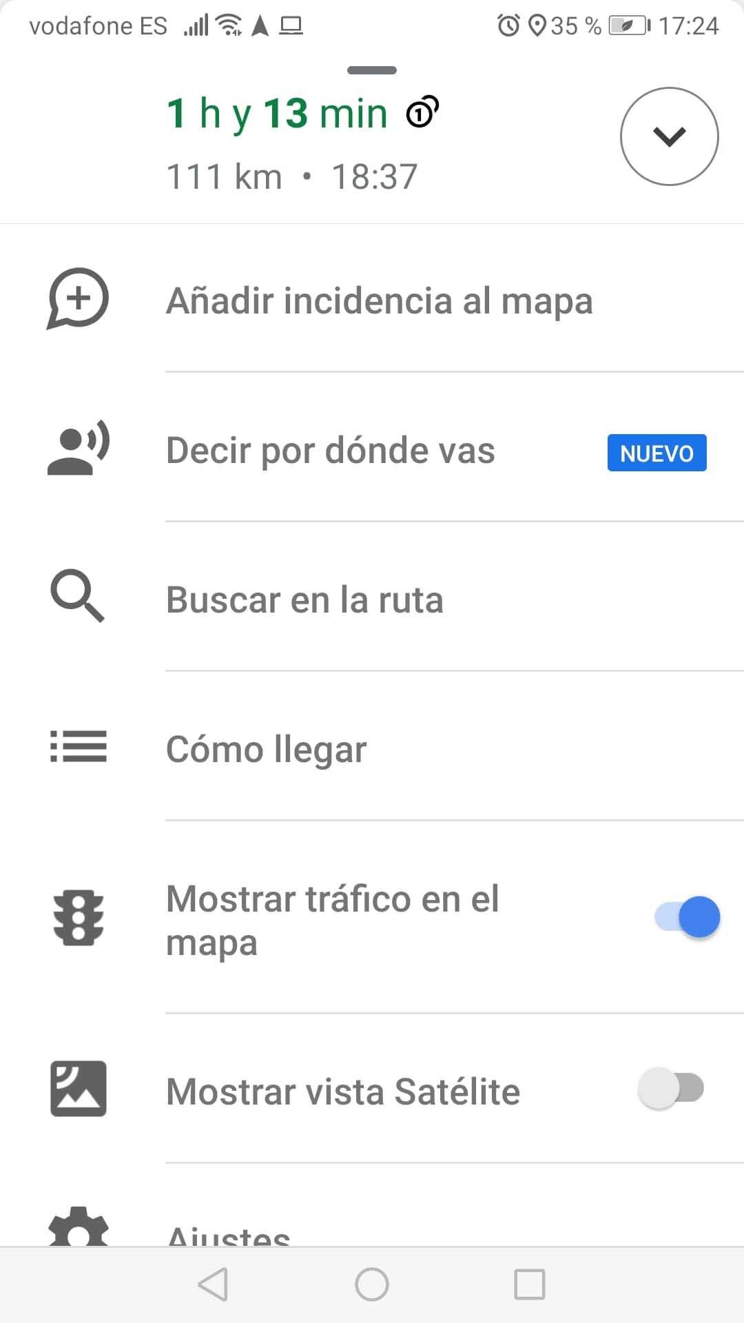 Información de tráfico en tiempo real para llegar a Colégio São