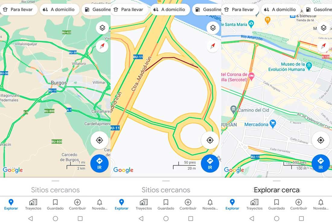 Información de tráfico en tiempo real para llegar a Colégio São