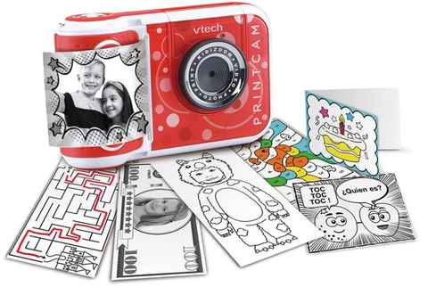  Cámara de impresión para niños, cámara digital HD 32G con 2  rollos de papel fotográfico, captura e imprime fotos y videos de selfies,  cumpleaños para niños y niñas (rosa) : Electrónica