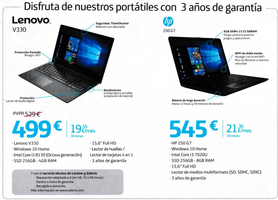 Mucho Rechazar templado Oferta de portátiles Lenovo y HP baratos con Movistar