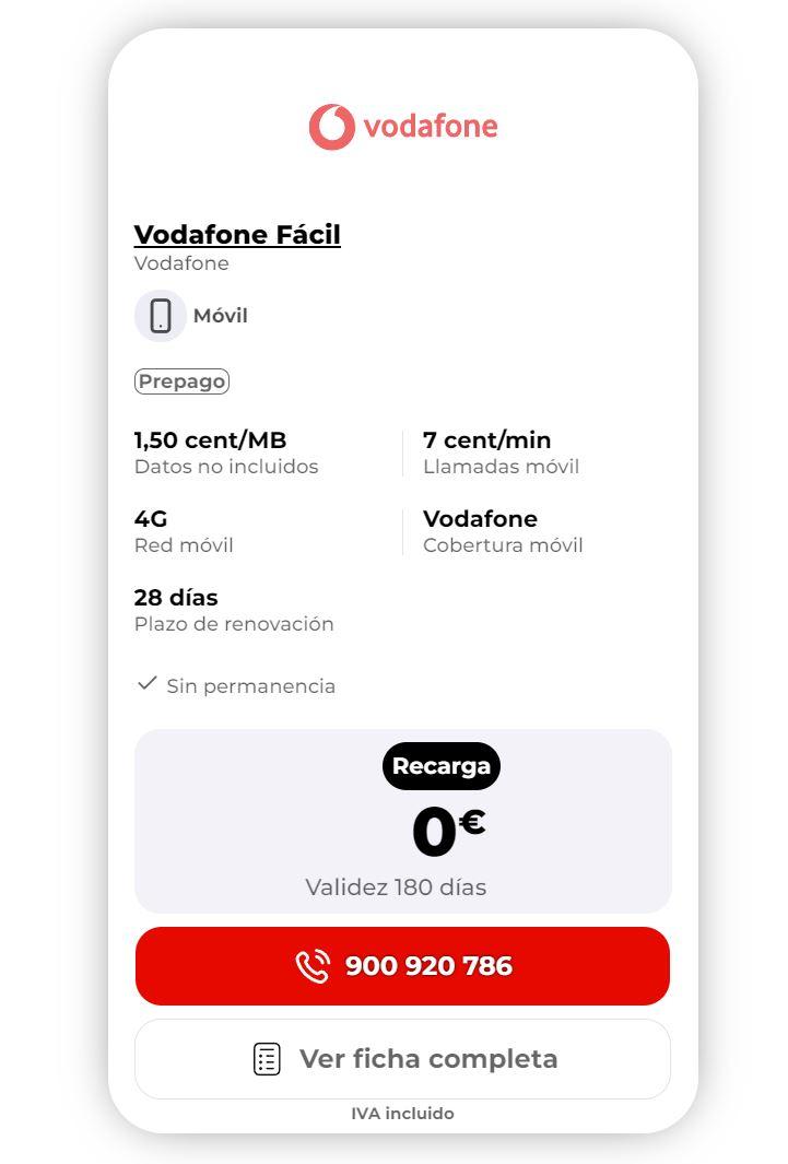 Tarifas virtuales Vodafone Fácil