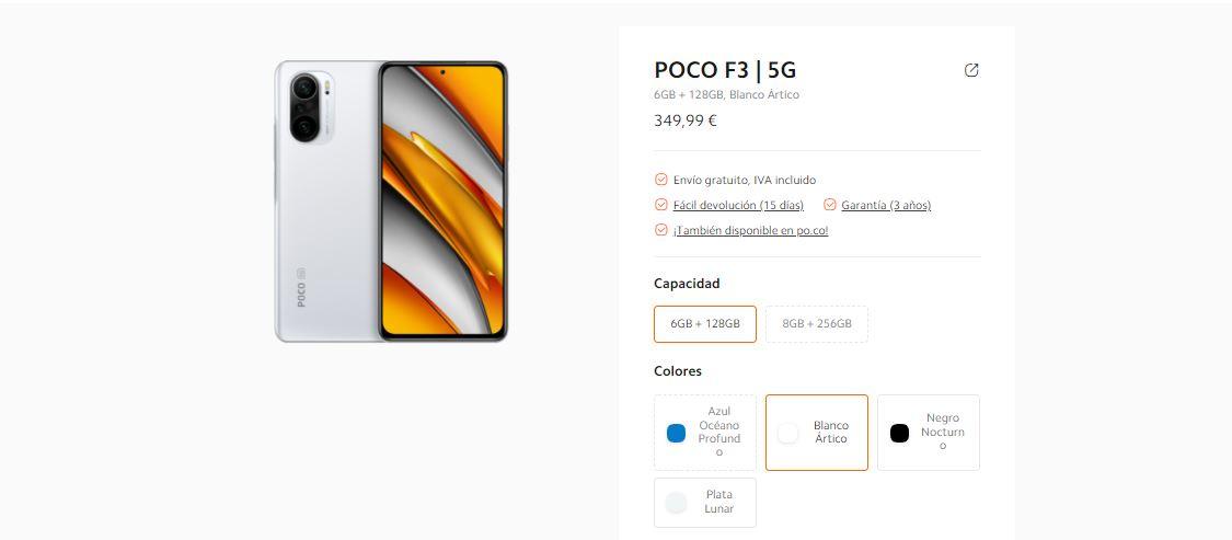 Xiaomi POCO F3, características, precio, especificaciones