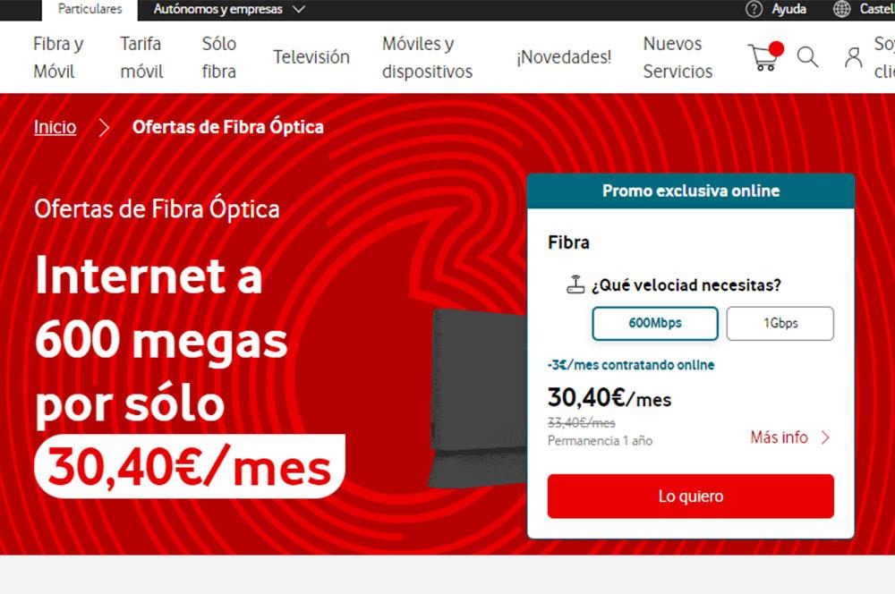 Oferta flash de Vodafone: contrata ahora fibra y móvil, y disfruta de sus  nuevas tarifas rebajadas para siempre