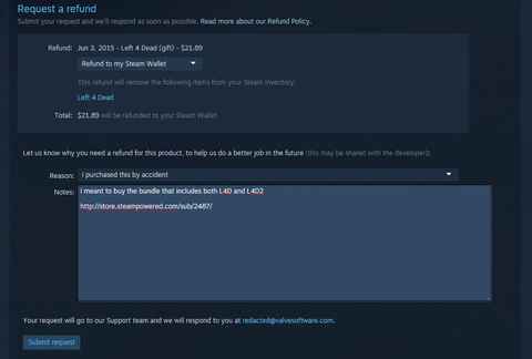 Cómo solicitar el reembolso de un juego en Steam
