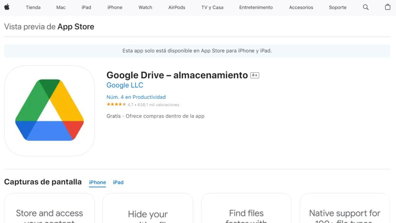 Google Drive en Apple