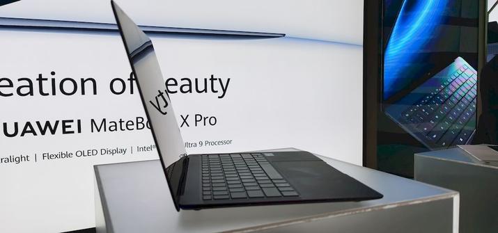 Huawei MateBook X Pro computer on its side