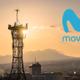 Torres de conexiones 5G con el logo de Movistar