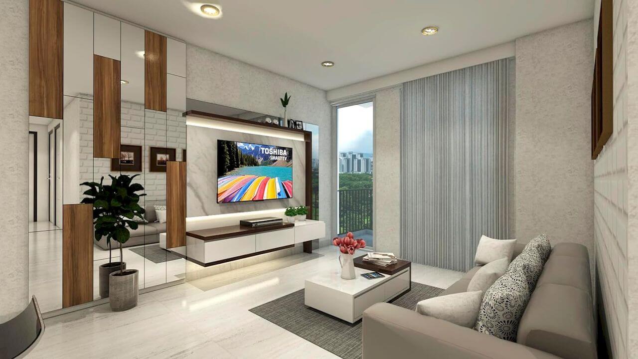 Un salón de una casa con la Smart TV modelo Toshiba 50UV2363DG