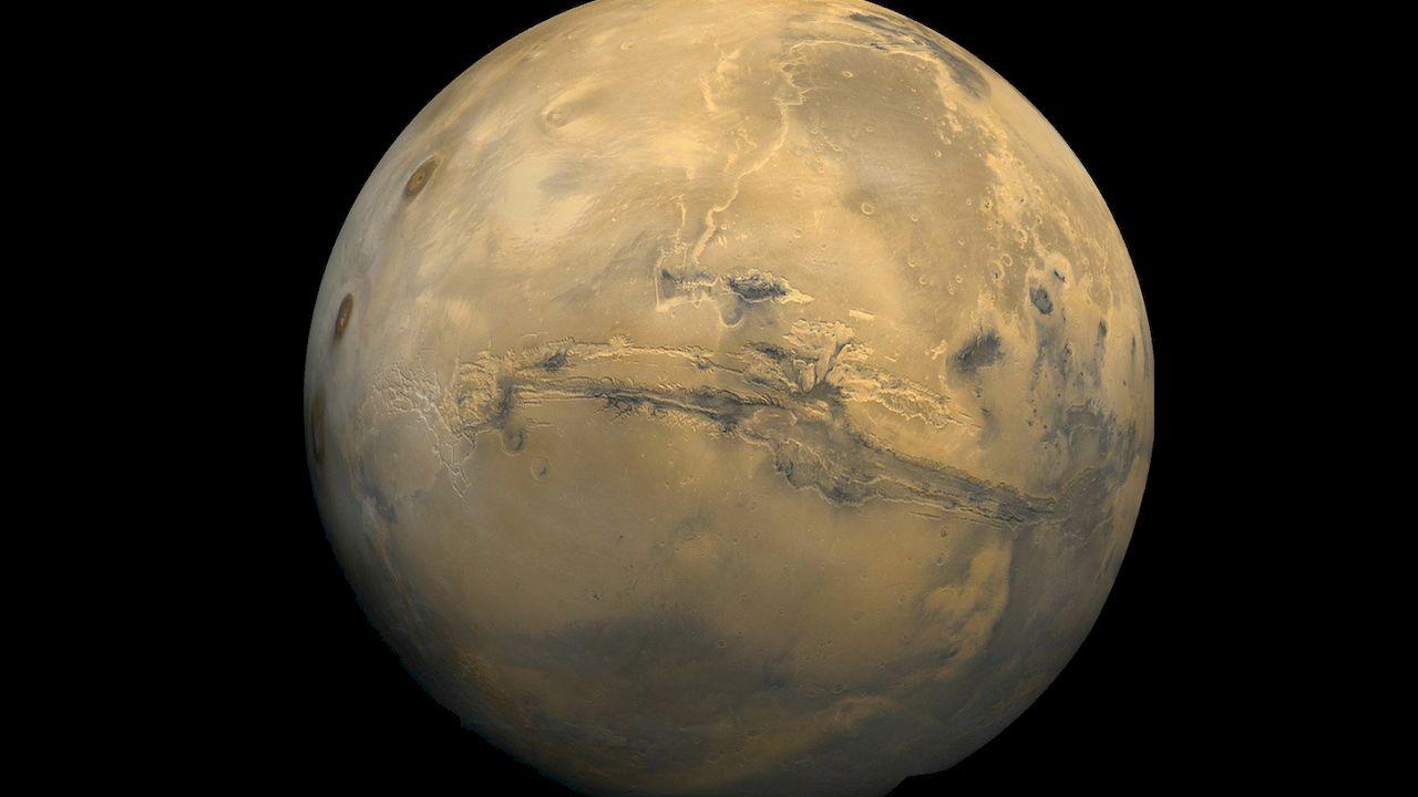 Una foto de la zona del Valle del marinero en Marte