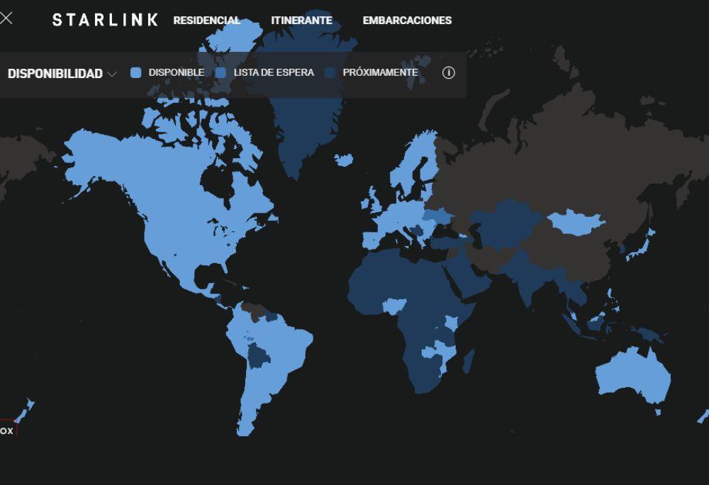 mapa disponibilidad starlink internet