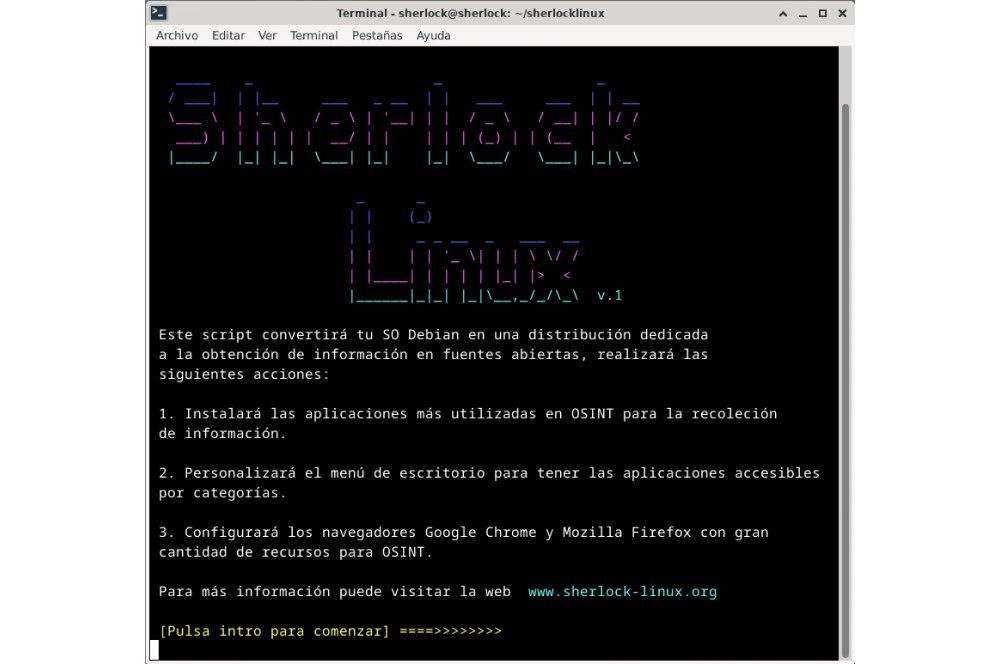 Instalación de Sherlock Linux.