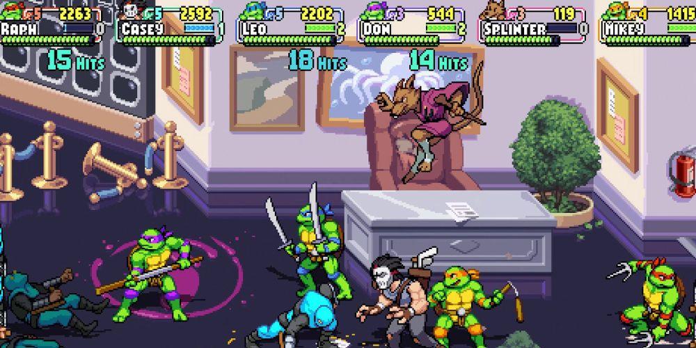 Una imagen del juego Teenage Mutant Ninja Turtles Shredder's Revenge