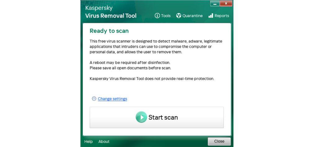 Interfaz del programa de Linux KVRT de Kaspersky