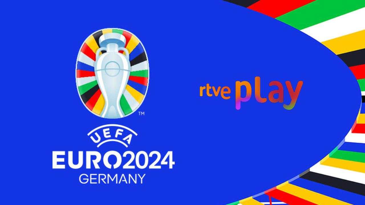 Logo de la Eurocopa 2024 con el logo de RTVE Play