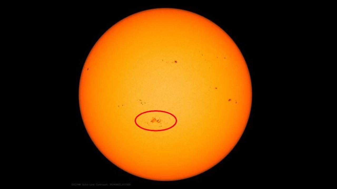 Las manchas solares detectadas en la superficie del Sol