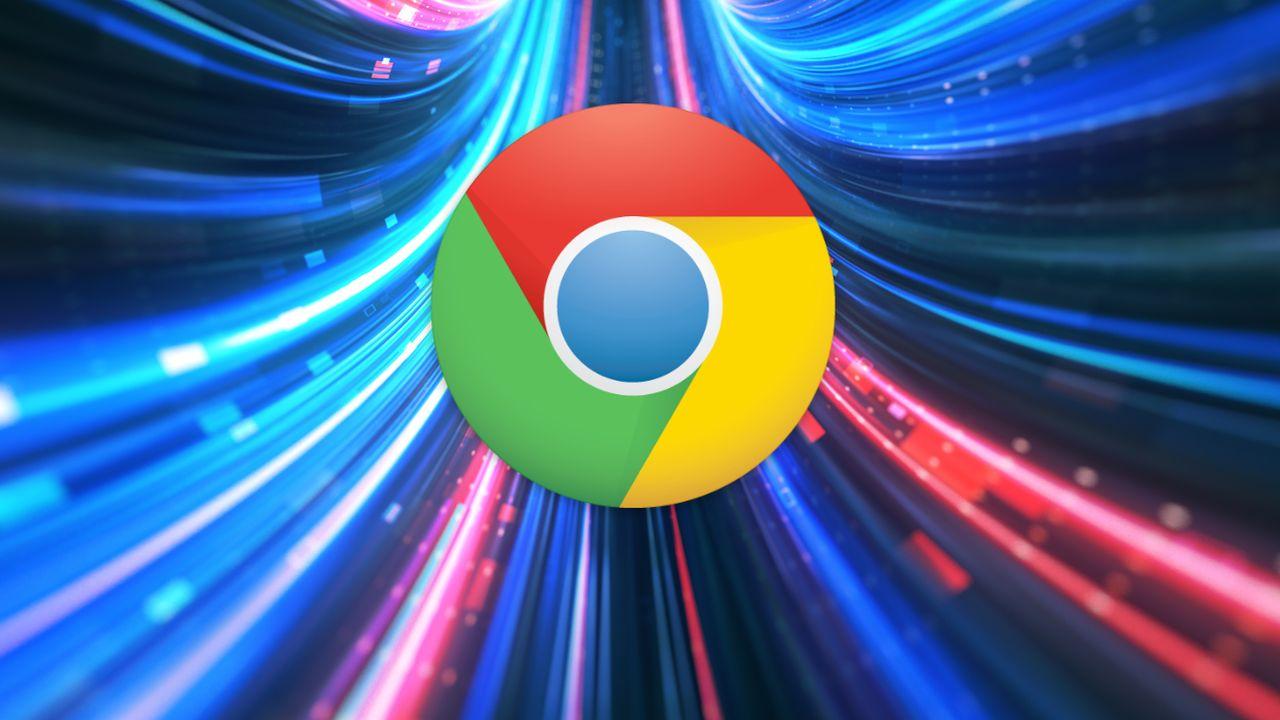 Un gráfico representando la velocidad con el logo de Chrome en el centro