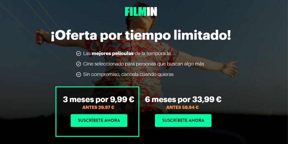 Oferta de verano de Filmin con 3 meses por 9,99 euros