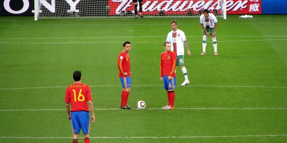 Un momento de un partido del Mundial de 2010 con la selección de España