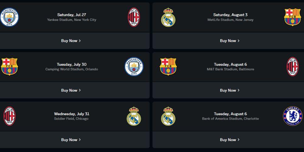 El calendario de partidos del Soccer Champions Tour 2024