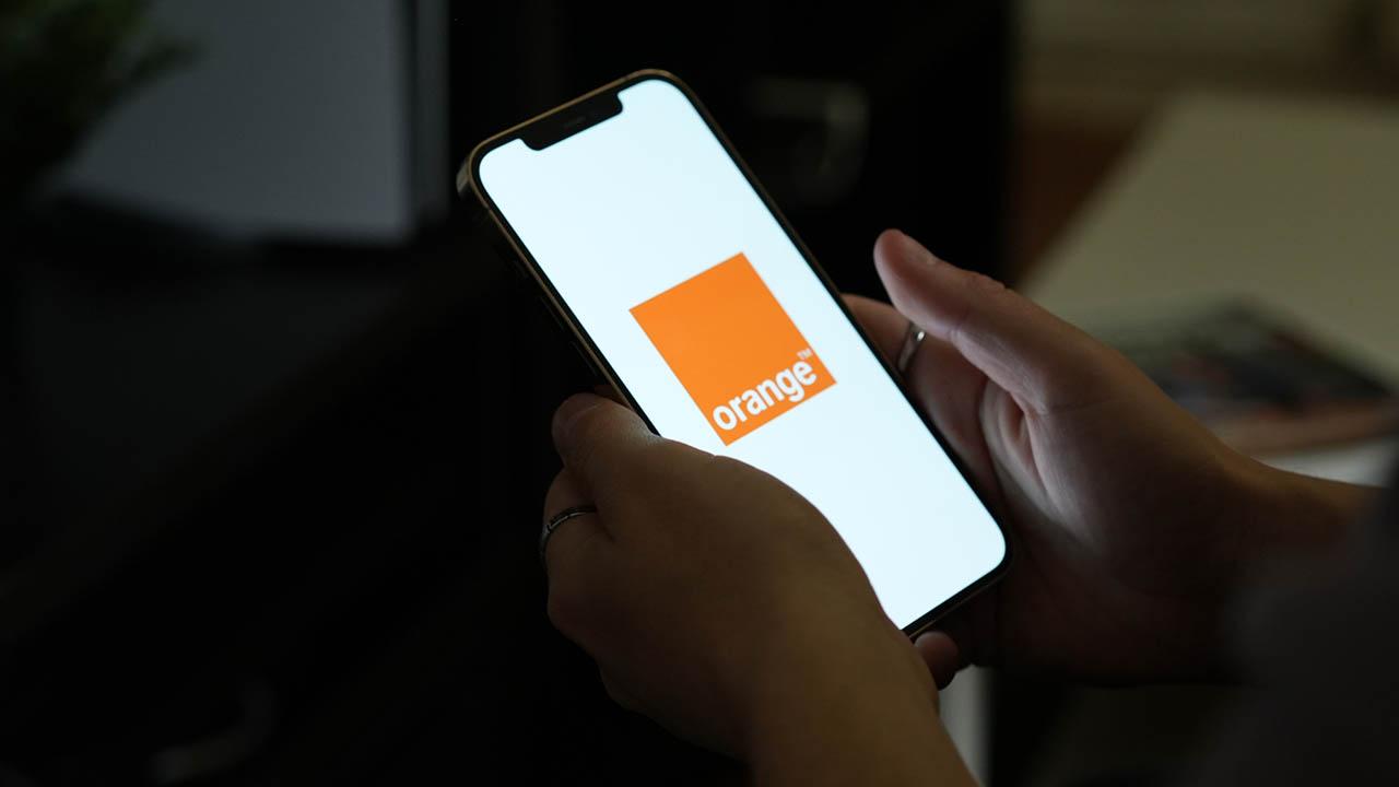mobile phone with Orange logo