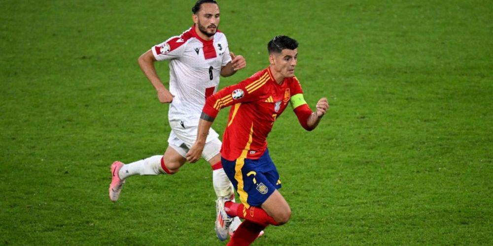 Morata jugando en el España Georgia de la Eurocopa 2024 en RTVE Play