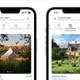 Dos iPhone con la app de Airbnb