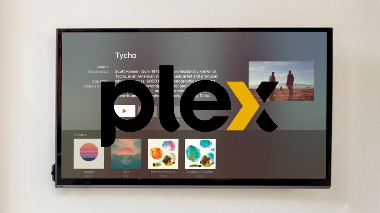 Televisión con logo de Plex
